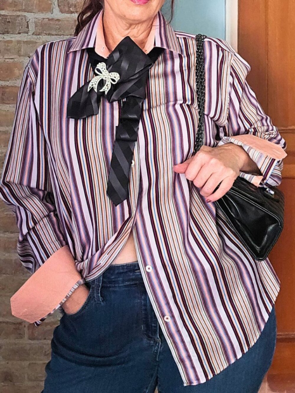 Bugatchi Uomo XL Multicolor Striped Cotton Shirt Shaped Fit